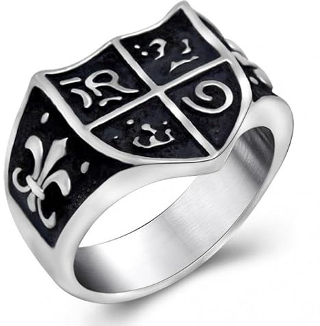 BOBIJOO JEWELRY - Siegelring Ring Geist Jeanne d ' Arc Royalisme Blume Lilie Templer-EIN uraltes Symbol - 20,1 (10 US), Edelstahl 316