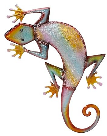 Christmas Concepts® 57cm Bunte Metall Eidechse Wand Kunst - Indoor/Outdoor Garten Dekoration