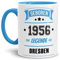 Tassendruck Geburtstags-Tasse Geboren 1956 Eine Legende aus Dresden Innen & Henkel Hellblau/Geschenk/mit Spruch/Mug/Cup/Becher/Qualität Made in Germany