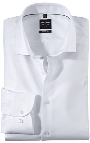 OLYMP Level Five Body fit Hemd extra Langer Arm Streifen weiß Größe 41