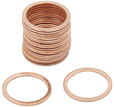 sourcing map 17mm Dia Interne rondelle cuivre, plate-forme, joint étanchéité plaque 20pcs