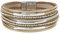 StarAppeal Armband Lederarmband mit Strass, Ketten und Schmuckelementen, Magnetverschluss Silber, Damen Armband (Gold)