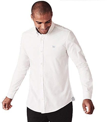 Crew Clothing Mens Slim Fit Shirt 'Slim Oxford' - Long Sleeved (White) L