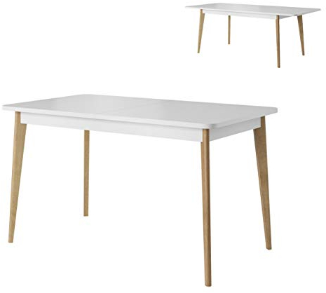 Furniture24 Tisch NORDI Esstisch Ausziehbar 140-180 cm (Weiß)