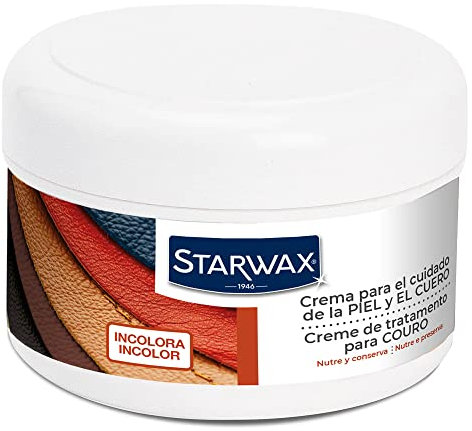 STARWAX Crema para el Cuidado de la Piel y el Cuero - Nutre y conserva flexibilidad y brillo - Con lanolina y aceite de pata de buey - Incolora - Penetra en profundidad - Fabricado en Francia - 150ml