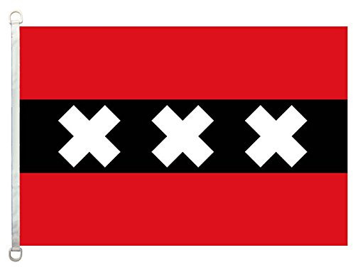 nothing Amsterdam-Flagge, 90 x 150 cm, 100 % Polyester, Banner, Digitaldruck.