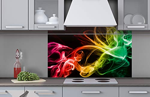 DIMEX Küchenrückwand Verbundplatte SCHWARZER Rauch 100 x 60 cm | Spritzschutz Küche für Herd Spüle | Premium Qualität, Acrylglas - Plexiglas, Stärke 5 mm - Made in EU | Inklusive Kleber
