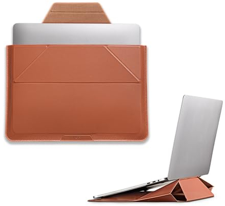 MOFT Laptop Carry Sleeve & Invisible Stand, Expandable Storage, Two Adjustable Angles, Ultra-Slim Stylish Pieces (Brown, 13.3)