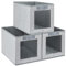 DIMJ Foldable Storage Boxes with Transparent Window Fabric Collapsible Storage Bin Basket with Handle for Wardrobe, Closet, Shelves Organiser (34 * 23 * 23 cm, Foggy Grey)