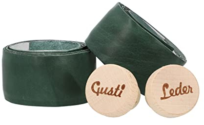 Gusti Leder Lenkerband – 2x Griffband selbstklebend 200 cm – Gravelbike- & Rennrad Lenkerband Leder inkl. Korkstopfen für sicheren Halt