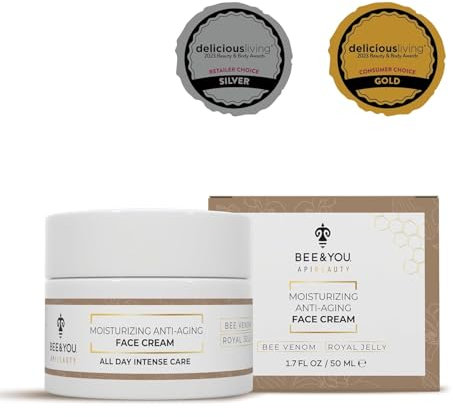 BEE and YOU Natürliche Anti-Aging-Gesichtscreme bekämpft feine Linien, tiefe Falten, verjüngend, feuchtigkeitsspendend und pflegend für die Haut mit Gelee Royale