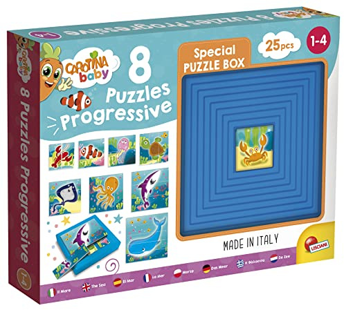 Liscianigiochi 95490 Carotina Baby 9 Progressive Puzzle Haie und Fische, Nicht zutreffend