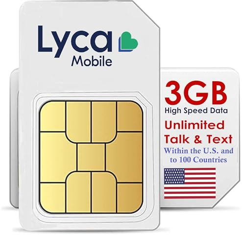 JZN Market 30 Day USA Prepaid SIM Card for Cell Phones with 3GB High Speed 4G LTE/5G Data, International Talk & Text to 100+ Countries, Quick Activation, 3-in-1 Triple-Cut US Mobile SIM Card