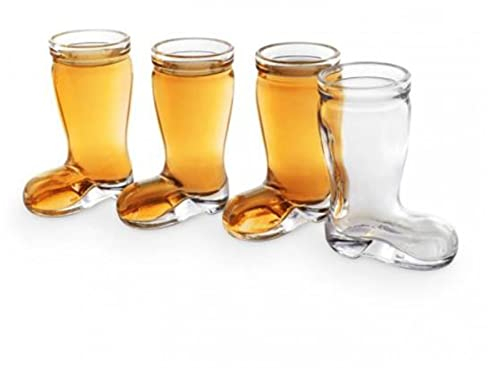 YWINETO Creative Beer Boot Glass Cup Boot Style Beer Glasses Set of 4 Beer Glasses Funny Shaped Entertainment Beverage Glassware Coffee Tea Milk Beer Cups for Men Coworker Best Friend