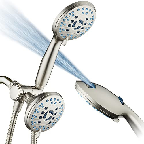 Hotel Spa AquaCare As-Seen-On-TV - Combo de cabezal de ducha de 3 vías de alta presión y lluvia de 48 ajustes, boquillas antiobstrucciones, bañera y azulejos y lavado a presión para mascotas, manguera