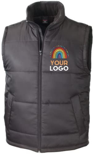 Body Warmer Workwear Personalised Embroidered Logo (as8, alpha, x_s, 3x_l, regular, regular, Black, S)