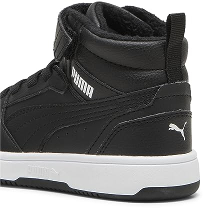 PUMA Unisex Kinder Rebound V6 Mid Wtr Ac+ Ps Sneaker, Black White, 35 EU