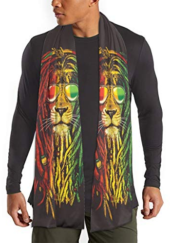 Rasta Vibe Löwe mit Sonnenbrille, Schal für Damen und Herren, leicht, Unisex, modisch, Herbst, Winter, Schal, Wickeltücher, siehe abbildung, One size