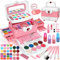 Flybay Make-up für Kinder, Spielzeug, Mädchen, waschbar, Make-up-Koffer für Kinder, Make-up-Koffer für Kinder, Palette, Make-up, Geschenk zu Weihnachten, Geburtstag, für Mädchen ab 4, 5, 6, 7, 8, 9,