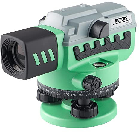 KEZERS 36xTransit-Wasserwaage, automatische optische Vermessungsstufe, hohe Präzision, selbstnivellierendes Werkzeug für Bauarbeiter, wasserdicht/Höhe/Entfernung/Winkelmessung – KL-36X