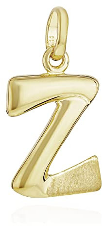 NKlaus Buchstabe Z Kettenanhänger 333 Gelb Gold 8 Karat 14x10mm Alphabet Amulett 13317