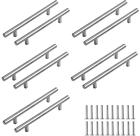 Pinsheng 10 Stück Küchengriffe Schrank Schublade Türgriff, 128mm Möbelgriffe aus Edelstahl, Türgriffe Küche Silber, Griffe für Küchenschränke, Küche, Möbel, Schränke (128 mm)