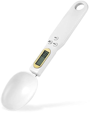 GEN:ZAI Spoon Scale Measuring Digital Kitchen Food Cooking Baking LCD Electronic Display Weight Weighing Tool Lab Sugar Spice UK Brand (White)