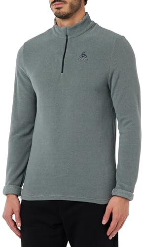 Odlo Herren Langarm Shirt mit Reißverschluss ROY, silver cloud - india ink, S