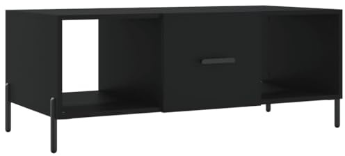 vidaXL Couchtisch, Sofatisch für Wohnzimmer, Wohnzimmertisch mit viel Stauraum, Beistelltisch Kaffeetisch Wohnzimmermöbel, Schwarz Holzwerkstoff
