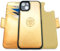 dreem Fibonacci wallet case compatible with iPhone 15 Plus / 2-in-1 shockproof case and detachable vegan leather folio, MagSafe compatible, RFID protection [Gold]