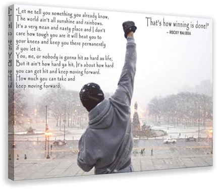 DEZARO Rocky Balboa Filmposter auf Leinwand, Schlafzimmer, Dekoration, Sport, Landschaft, Büro, Raumdekoration, Geschenk, Rahmen-Stil, 60 x 90 cm