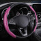FIXCOR Auto Lenkradbezug für Au-di E-Tron, Kohlefaser Sport Lenkradhülle Elastisches Band Ohne Innenring, Anti Rutsch lenkradschutz Innenraum Zubehör, Pink