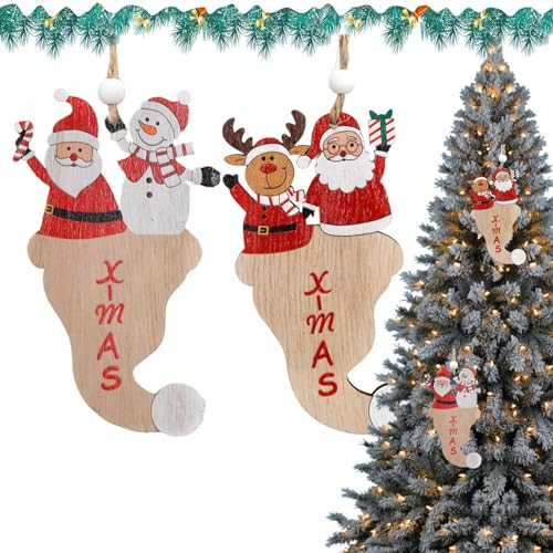 Weihnachtsmann-Schild aus Holz | Weihnachtshut-Anhänger aus Holz für den Kamin | Holz-Weihnachtsschmuck, Weihnachtsmann, Weihnachts-Kaminbehang, Weihnachtsmütze-Anhänger für den Flur Pekmar