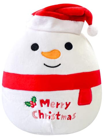 POPOYU Schneemann Kuscheltier,Kawaii Plüsch Gefüllte Plüschpuppe,Weihnachten Plüschtier Nikolaus Stofftier Schneemann für Kinder Sofa Dekoration Weihnachten Spielzeug Weihnachten Neujahr Geschenk