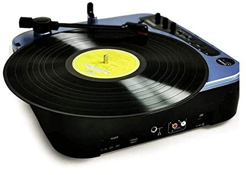 Maleta Tocadiscos de Vinilo Tocadiscos Bluetooth con Altavoces Maleta Vintage de 3 velocidades Tocadiscos LP con Altavoces estéreo Fonógrafo nostálgico portátil accionado por Correa