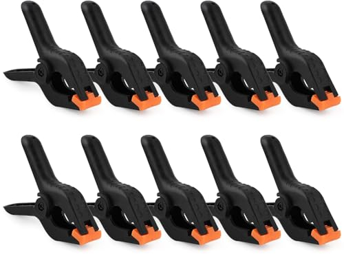 BREANIFULL 10 Pezzi 4 Pollici Morsetti a Molla Clip a Molla in Nylon Morsetti a Molla Con Artigli Attivi Morsetti in Mussola di Plastica Resistente per Mussola di Fondo, Tela, Carta, Schermo Cromato