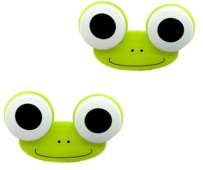 XHLIZHU 2/3/5 x Frosch-Kontaktlinsenbehälter, Cartoon-Frosch-Form, Kontaktlinsenhalter, Cartoon-Tierlinsenbox (2 Stück A)