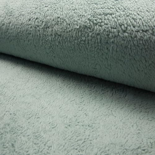 Baumwoll-Teddy | Teddy-Plüsch | für Bekleidung, Decken uvm. | 50x150 cm | Meterware (mint)