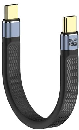 USB C to USB C Cable,PD240W Fast Charge 5.1 inch Fast Charging Short Cable 40Gbps Data Transfer 8K@60Hz Audio/Video Compatible with Thunderbolt 4 Cables iphone 15/15Pro Max Google Pixel MacBook