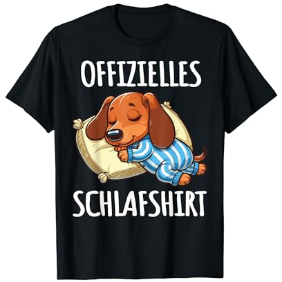 Offizielles Schlafshirt Dackel Schlafanzug Schlaf Hund T-Shirt