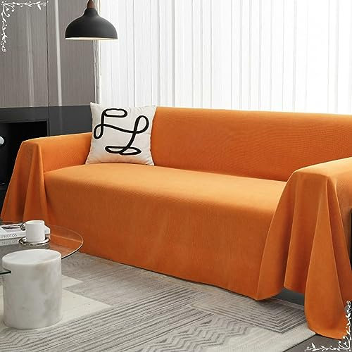 Bishilin Couchbezug Eckcouch 1 Sitzer, Sofa Überzug Nordisch 90x90CM Orange 90x90CM Sofaüberwurf rutschfest Sofabezug Universal