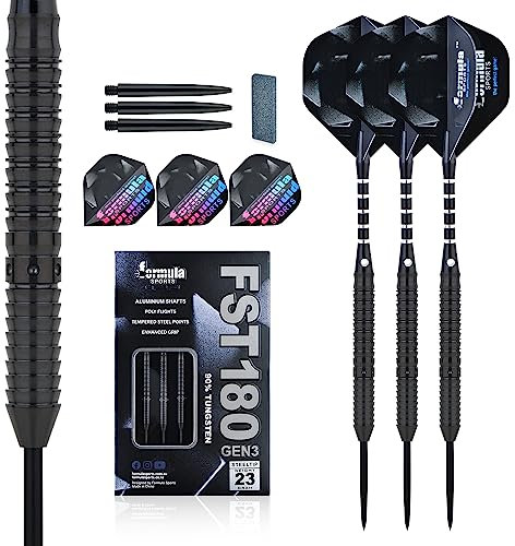 Formula Sports Dartpfeile mit Metallspitze 90% Tungsten Steel-Dartpfeile 3 Stück Profi Steeldarts in 21, 22, 23, 24 Gramm