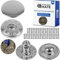 Näh-freie Druckknöpfe, Ø 15 mm, 20 Paare, in Silber, Set ohne Werkzeug, Stoffclips für DIY, Druckknopf mit Ringfeder Verschluss, Reparatur Metall Knöpfe, Ersatz Knopf Nähzubehör, Ringfederdruckknopf