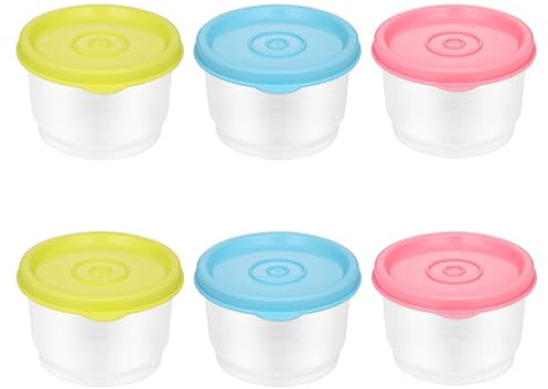 Boîtes Alimentaires avec Couvercles,6 Pcs 150ml Mini Boite de Conservation Alimentaire Boîtes de Conservation Plastique Boîte de Fermentation pour Boîte à Lunch,Préparation des Aliments