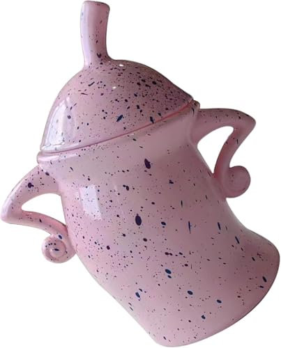 HUGDSB Canister with Attitude, Cute Tea Canister, Resin Material Drop Resistant Attitude Teapot for Coffee Tea Sugar Spices(Pink)