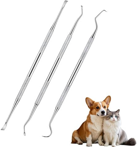 Juego de limpieza de dientes de 3 piezas, eliminador de sarro para perros, eliminador de sarro para perros, eliminación de sarro para perros, set de cuidado dental de doble cabeza, escalador para