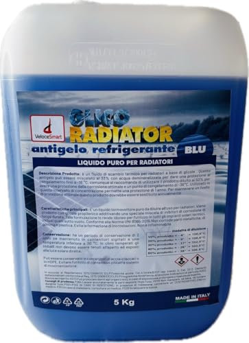 Generico Liquido antigelo glicoradiator radiatore Puro 5 kg Blu -38°C/ 106°C Velocesmart