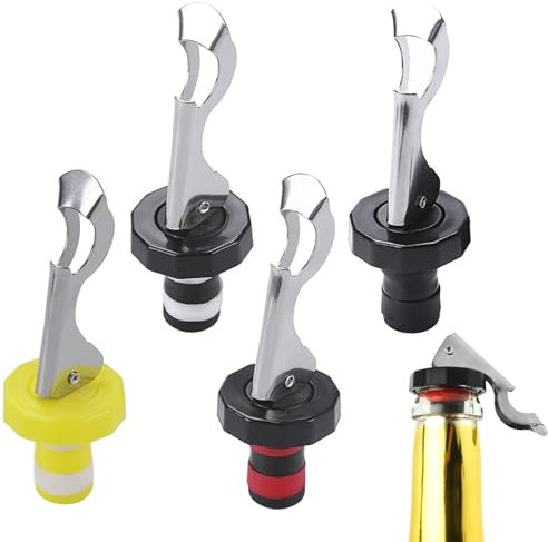 Lever-Arm Wine Bottle Stoppers, 5 PCS Reusable Bottle Stoppers Lever Arm Bottle Stoppers Wine Bottle Lid Vacuum Plug Wine Stoppers Champagne Stopper Vacuum Stoppers for Wine Beverage Supplies