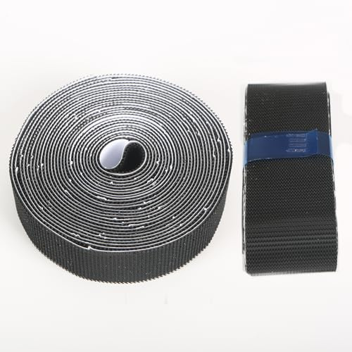 MAGICDOOR Klettband, 4cm Breit x 1.5m Lang + 2cm Breit x 4.8m Lang Starkes Klebeband, Anbringen von Haken an Moskitonetzen, Türvorhängen oder Fliegengittern - Schwarz