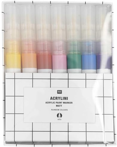 Acrylini Marker Set Rainbow Colours, 7 Farben